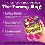OH MY CHEWY Elderberry Gummies Immunity Support - Real Honey and Lemon Immune Supplement for Kids & Teens with Vitamin C, Echinacea, and Zinc - 60 CT