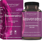 Reserveage Beauty Resveratrol 250 mg - Best Trans-Resveratrol - Vegan Antioxidant Supplement for Cellular & Heart Health - Aids Healthy Aging & Immune Health - 30 Vegetable Capsules (30 Servings)
