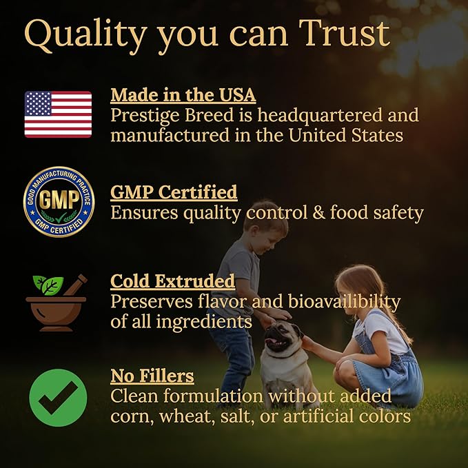 Multivitamins, Balanced Nutrition for Your Pug, 90 Count, Made in the USA with Real Bacon