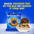 CRISP POWER Protein Pretzels, Sea Salt, 28G Protein, High Protein Snack, High Fiber, Low Carb Crunchy Pretzel Snacks, No Added Sugar, 1.75 oz Bags, 24 Pack, Vegan, Keto