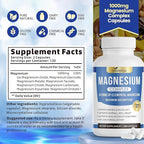 1000mg Magnesium Complex Capsules, 8-in-1 Magnesium Glycinate, Citrate, Malate, Taurate, Oxide, Carbonate, Aspartate, Orotate - 240 Capsules