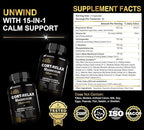 Super Calm Cortisol Supplements for Women & Men with Magnesium Glycinate, Ashwagandha, L-Theanine, Phosphatidylserine, Ginkgo & Lions Mane for Calm, Focus, Mental Clarity, Relaxation, Sleep, Energy