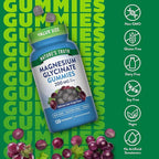 Nature's Truth Magnesium Glycinate Gummies for Adults | 200mg | 120 Count | Grape Flavor | Vegan, Non-GMO & Gluten Free Supplement