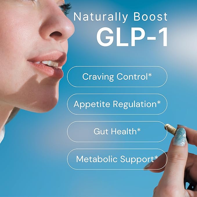 GLP-1 Booster with Akkermansia Muciniphila for Appetite Suppressant, Gut Health & Metabolism Support – Natural GLP1 Supplement with Dihydroberberine for Men & Women – Made in USA – 60 Capsules