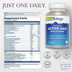 SOLARAY Once Daily Active Man Multivitamin - Cellular Energy and Immune Support Supplement w/Vitamin D, Vitamin C, B12, B6, Zinc, Lutein, Digestive Enzymes, Whole Foods, 60-Day Guarantee, 90 Servings