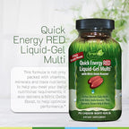 Irwin Naturals Quick Energy RED Liquid-Gel Multi – 72 Liquid Soft-Gels – Nitric Oxide + Energy Support - 2 Pack