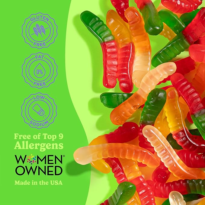 Albanese Candy, Mini Assorted Fruit Gummi Worms, 5-pound Bag