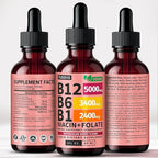 (2 Pack) Vitamin B12 and B6 Liquid Drops, B12 Sublingual Vitamin B Complex - B 12 Vitamin 5000mcg - B12 Methylcobalamin for Energy, Brain, Heart Support with 27,200 mcg, Watermelon Berry, 80 Servings