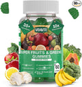 VIDAVITE Sugar-free Super Greens Gummies — US-Made, 35+ Fruit and Veggie gummies to Boost Immunity, Skin & Gut Health — Ideal Fruits and Vegetables Supplement for Adults & Picky Teens (30-Days Supply)