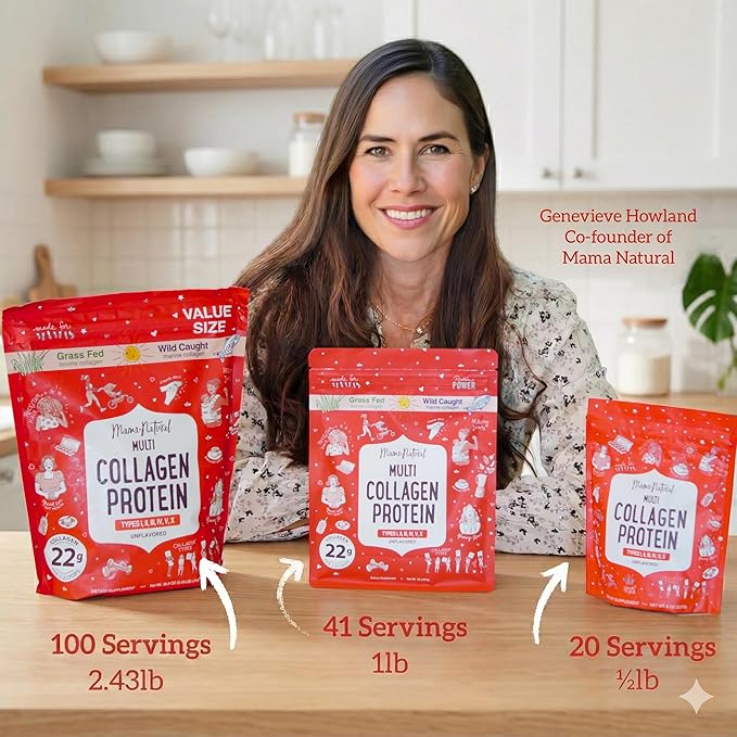 Multi Collagen Protein Powder Value Pack (100 Servings) - Unflavored & Hydrolyzed with 6 Types (1, 2, 3, 4, 5 & 10) - Pure Collagen Peptides for Women - Grass Fed Beef, Wild Fish & USA Eggshell