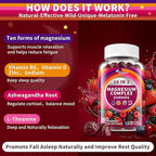 3 Packs-Magnesium Complex Gummies for Women Men，16 in 1 Calm Magnesium Gummy with Glycinate Citrate Malate Taurate - Ashwagandha, L-Theanine, D3&Zinc for Relaxation, Sleep, Muscle&Heart Support, Berry