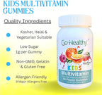 Go Healthy Kids Multivitamin Gummies, Immune Support, Kids Vitamin Gummies, Kosher Kid Vitamin, Halal, Non-GMO, Gluten-Free Tasty Gummy - 30 Servings