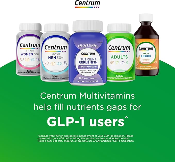 Centrum Multivitamin for Women, Multivitamin/Multimineral Supplement with Iron, Vitamin D3, B Vitamins and Antioxidant Vitamins C and E, Gluten Free, Non-GMO Ingredients - 65 Count