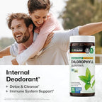 BIO KRAUTER® Chlorophyll Gummies for Body Odor & Detox Support - Vegan Chlorophyll Supplements for Women & Men - Natural internal Deodorant - 90 Detox Gummies, 45 Days of Supply, Apple Flavor, Non-GMO