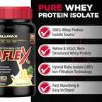 ALLMAX ISOFLEX Pure Whey Isolate Protein Powder - Gluten Free, Low Lactose, Sugar-Free - High-Protein, Clean, Keto-Friendly, Pre Post Workout Supplement for Women and Men | Pineapple Coconut, 2lb