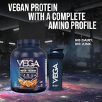 Vega Sport Vegan Protein Powder + Recovery - 30g Plant Based Protein per Serving, Peanut Butter, 45 Servings, 5g BCAAs, Probiotics, NSF Certified, for Shakes & Smoothies, 4.2lbs (Packaging May Vary)