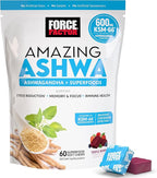 Force Factor Amazing Ashwa for Stress Relief, Memory, Focus, and Immune Support Health, Ashwaganda Supplement with KSM-66 Ashwagandha for Stress, 60 Soft Chews