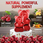 [Ultra Strength] Tart Cherry Gummies Extract with Turmeric & Ginger - Natural Tart Cherry Supplement for Uric Acid Cleanse Support & Recovery Gummies