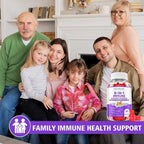 Immune Support Gummies – 8-in-1 Formula Herbal Supplements with Astragalus, Elderberry, Quercetin, Bromelain, Echinacea, Vitamin C, D3 and Zinc for Everyday Balance, Raspberry Flavor, 60 Count
