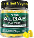 Calcium Gummies for Women + Magneisum Vitamin D3 K2, C, Zinc, Boron, Sustainable Algae (3rd Party Tested) for Bone Strength, Nerve, Calcium Absoption, Sugar Free Calcium Supplement, Vegan, 60 Counts