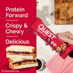 Quest Nutrition Crispy Peanut Butter & Jelly 16g Protein Bar, 2g Sugar, 4g Net Carbs, Gluten Free Snack, Keto Friendly, 12 Count