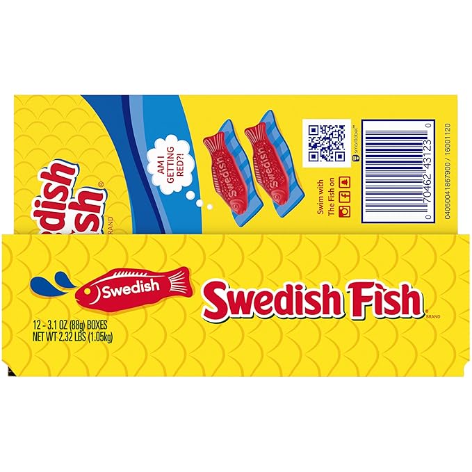 SWEDISH FISH Soft & Chewy Candy, Easter Candy, 12 - 3.1 oz Boxes