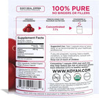 KOYAH - Organic Cranberry Capsules – Freeze-Dried Whole-Berry - 500 mg per Capsule - Urinary Tract Support & Antioxidant Support - 60 Capsules