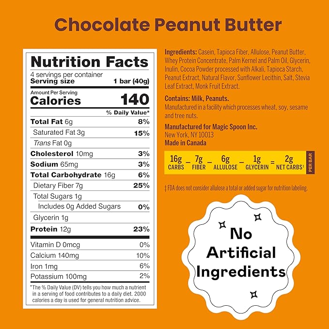Magic Spoon Treats - 16 High Protein Bars, Chocolate Peanut Butter - High Protein Gluten Free Snack - Sugar & Gluten Free Free Protein Cereal Bar - Low Carb & Keto Friendly - Healthy Snacks