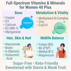 SHIZAM Vitamin D3 K2 MK-7 Gummies with Magnesium, Folate (5-MTHF), Methylfolate, CoQ10, B6 P5P & Methylated B-Complex for Women 40+