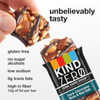 KIND ZERO Added Sugar Bars,Dark Chocolate Nuts and Sea Salt,Keto Friendly Snacks,Gluten Free,5g Protein,5 Count (Pack of 2)