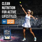 Vega Sport Vegan Protein Powder + Recovery - 30g Plant Based Protein per Serving, Vanilla, 20 Servings, 5g BCAAs, Probiotics, NSF Certified, for Shakes & Smoothies, 1.8lbs (Packaging May Vary)