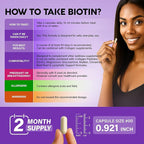 Biotin | Collagen | Hyaluronic Acid | Keratin - Clinically Tested Supplement - Hair Growth Support, Skin & Nails - 25000 mcg Vitamins B2, B3, B6 & B7 + B1 - Made in USA - Women & Men | 120 Capsules