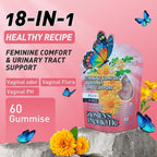 BUTTERFLY'S TEAR Women's Probiotic Gummies | 18-in-1 Feminine Comfort & Urinary Tract Support | 14 Probiotics + 4 Prebiotics | Peach Flavor | Intimate Moisture, pH Balance, Healthy Flora, 300 Chew