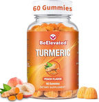 Curcumin Turmeric Gummies – 2000mg Turmeric Extract and Ginger Supplement Gummies – Vegan, Non-GMO, with Black Pepper – 60 Count – Peach Flavor – 30-Day Supply