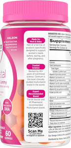Centrum Prenatal Multivitamin Gummies with DHA and Folic Acid, Mixed Berry and Orange Flavors - 60 Count, 30 Day Supply