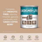 Designer Wellness, Designer Lite, Low Calorie Natural Protein, Prebiotic Fiber, Key Vitamins & Minerals, Chocolate Cookies & Cream, 9.03 Ounces