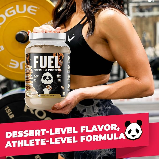 Underground Bio Labs Panda Fuel Premium Protein Whey,Hydrolyzed Collagen,Casein,Probiotics, Enzymes, Keto Friendly,Time Release, 25 Servings (2.5 Pound, Campfire S'Mores)