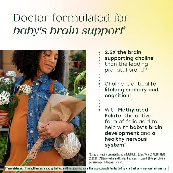 MegaFood Baby & Me 2 Prenatal Vitamin and Minerals - Vitamins for Women - with Folate (Folic Acid Natural Form), Choline, Iron, Iodine, and Vitamin C, Vitamin D and more - 60 Tabs (30 Servings)