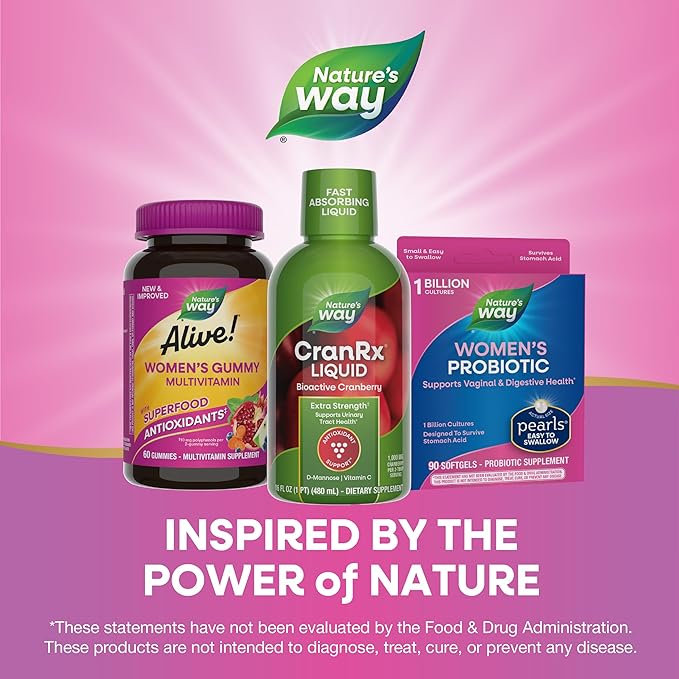 Nature's Way CranRx Extra Strength(1) Liquid, Supports Urinary Tract Health*, 1,000 mg Cranberry per 2-Tbsp Serving, D-Mannose, Vitamin C, Hibiscus, Gluten Free, Vegan, 16 Oz (Packaging May Vary)