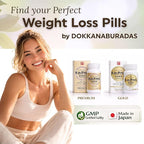 DOKKANABURADAS Weight Loss Supplement Pills with 39 Plant Enzymes & 5X Burning Amino Acids, Natural Digestive Supplement for Metabolism & Gut Health - Made in Japan, 150 Tablets Gold