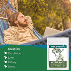 Organic Stinging Nettle Root Tea (40 Tea Bags) - Traditionally Used Herbal Tea for Men’s Health - Supports Prostate, Hormonal Balance & Energy - Té de Raíz de Ortiga