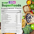 Super Greens Multivitamin Gummies, Daily Greens Superfood Gummies w/Spirulina, Chlorella, Multivitamins, Prebiotic Fiber, Adaptogens, Support Digestive & Gut Health, Immunity, Focus & Energy, 120Cts