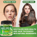 Black Seed Oil Gummies for Adults & Kids 9+, Chlorophyll & Sea Moss Supplement, Biotin with Hydrolyzed Collagen for Skin, Hair & Nails, Vit E, C, Zinc for Immune, Overall Health, Organic Cold Pressed