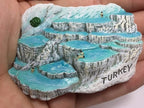 WitnyStore Tiny 2½" Pamukkale in Denizli Turkey Türkiye Magnet - Miniature Hand Made Resin 3D Asia Landmark Tourist Attractions Decorative Refrigerator Fridge Magnets Décor Collectible Souvenirs Gifts