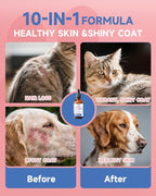 Premium Collagen for Dogs & Cats Skin and Coat Supplement, 10 in 1 Liquid Collagen for Cats -Support for Joints, Hips, Skin & Coat Health with Hyaluronic Acid, Biotin, MSM - Roast Chicken Flavor