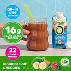 Orgain Organic Nutritional Vegan Protein Shake, Smooth Chocolate - 16g Plant Based Protein, Meal Replacement, 22 Vitamins & Minerals, Fruits & Vegetables, Gluten Free, Non-GMO, 11 Fl Oz (Pack of 24)