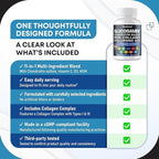 Glucosamine Chondroitin sulfate Methylsulfonylmethane Hyaluronic Acid Turmeric Ginger Vitamin C, D3, Black Pepper -150 Capsules