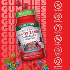 Nature's Truth Kids Multivitamin Gummies with Probiotics | 120 Count | Berry Punch Flavor | Vegetarian, Non-GMO & Gluten Free Supplement