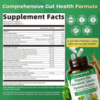 GREENPEOPLE Digestive Enzymes for Women & Men - Gentle Gut Health & Cleanse Capsule with Slippery Elm, Chlorophyll, Spirulina, Probiotics Complex - Complete Sensitive Gut Supplement 60 Ct 30 Days Use
