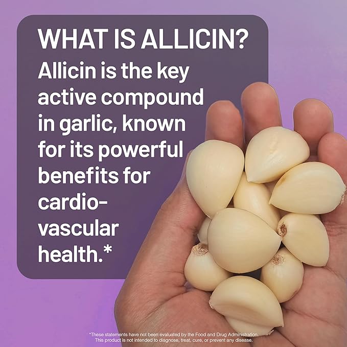 NatureWise Garlic Extract 5,500 mcg Allicin Supplement - Healthy Cholesterol & Blood Pressure Formula + Vitamins B & C - Vegan Tablets w/Enteric Coating, Non-GMO, Gluten-Free, 60 Count [30-Day Supply]